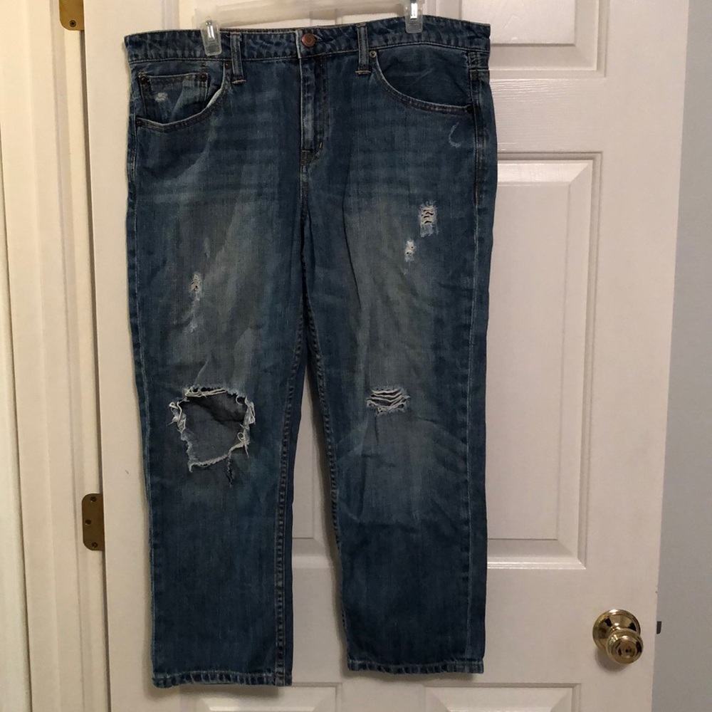 American Eagle distressed crop jeans